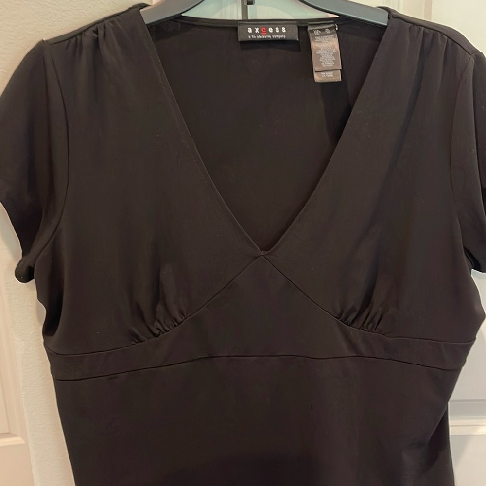 Axcess black tailored blouse, size xl